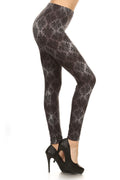 Plus Size _ Black Damask Leggings