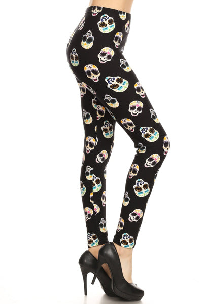 One Size _ Colorful Skulls Leggings