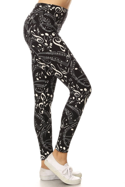 One Size_ Music Notes Leggings