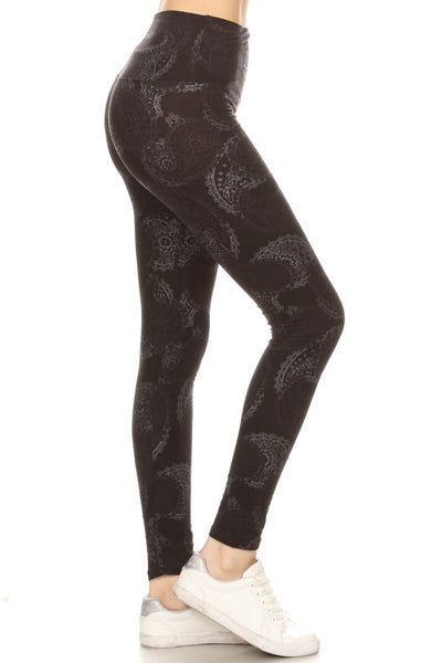 One Size Leggings - Midnight Paisley