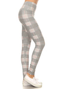 One Size Leggings - Grey Plaid