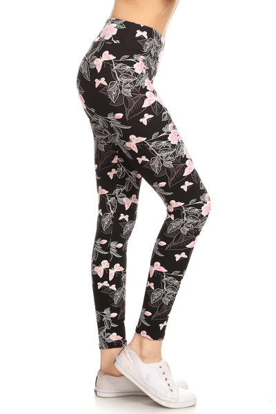One Size _ Pink Butterfly Leggings