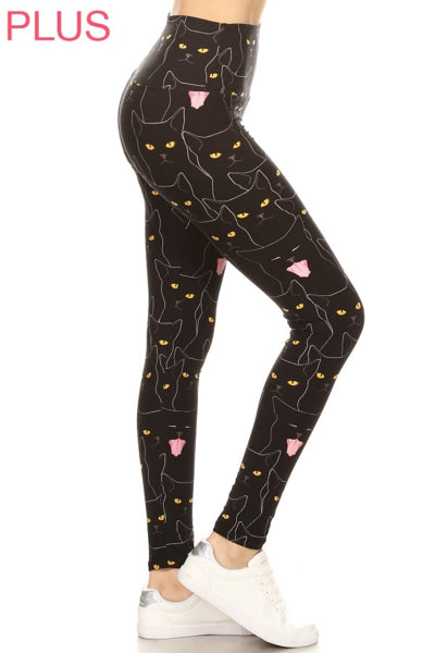 Plus Size _ Black Cat Leggings