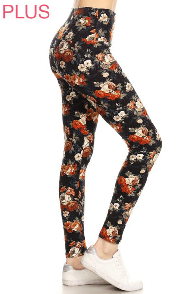 Plus Size _ Autumn Floral Leggings