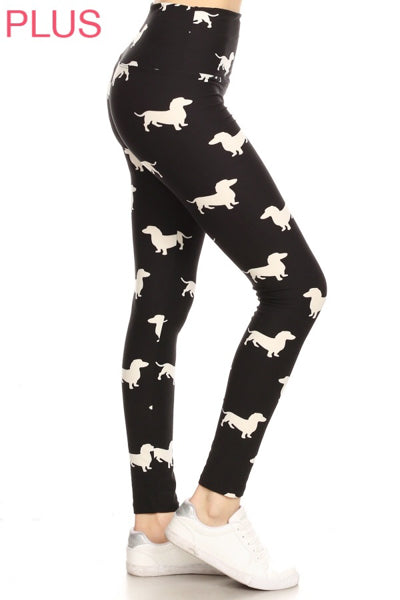 Plus Size Leggings -  Dachshund Leggings