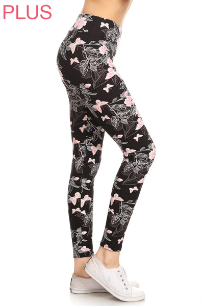 Plus Size _ Pink Butterfly Leggings