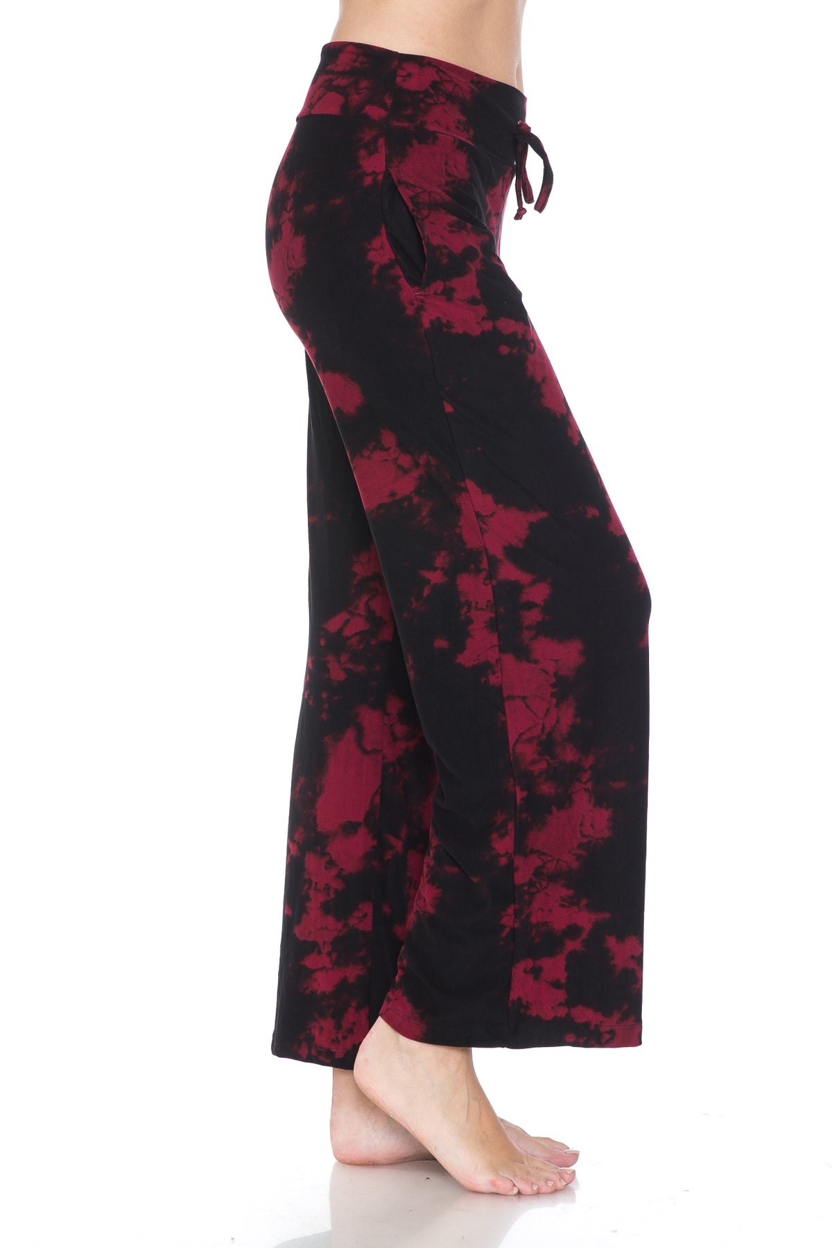 PJ Pants with Pockets Red& Black Tye Dye