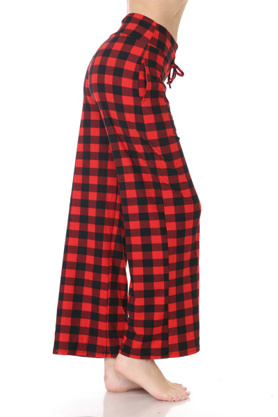 PJ Pants with Pockets _ Red Plaid
