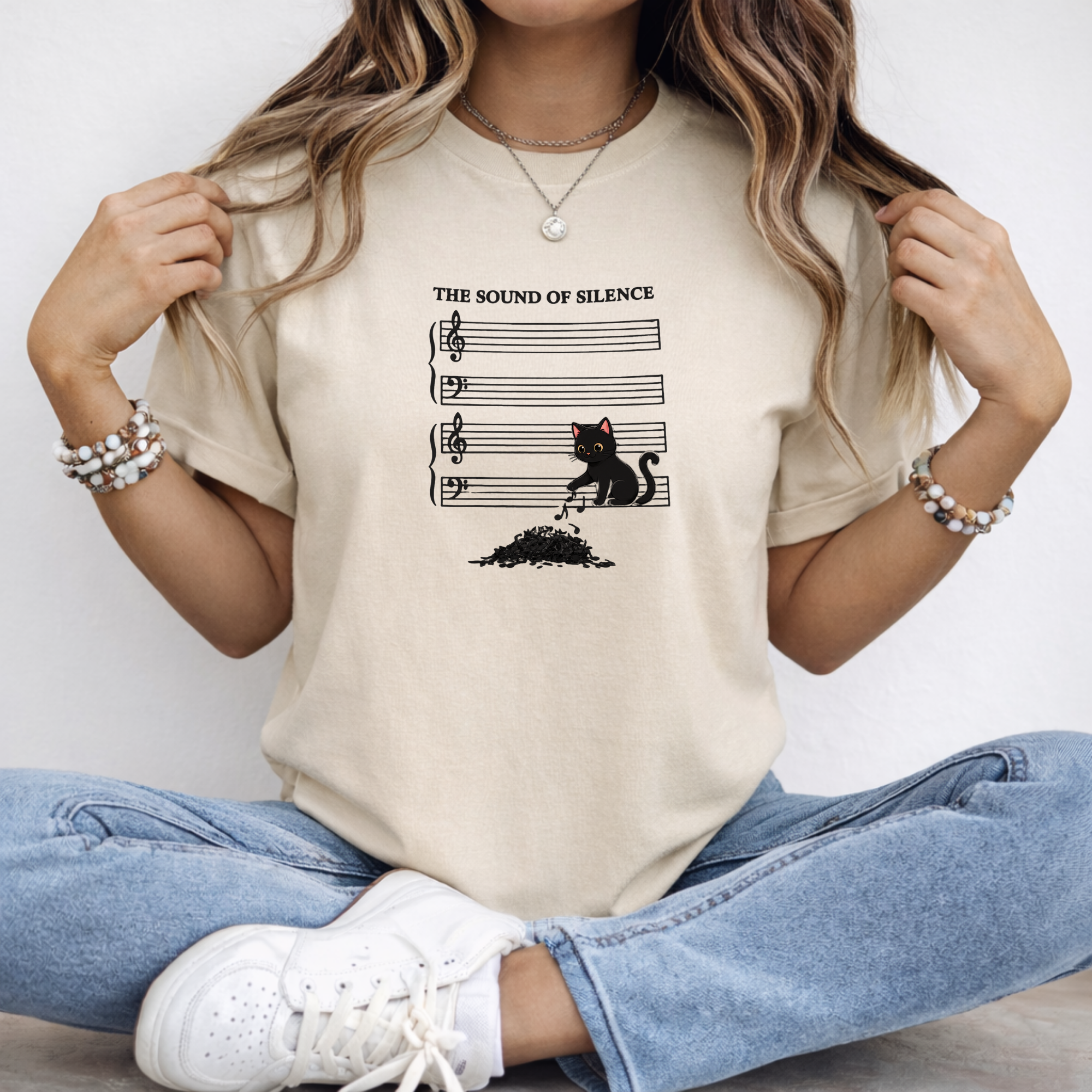Funny Cat Shirt: The Sound Of Silence | Humorous Cat Retro Tee