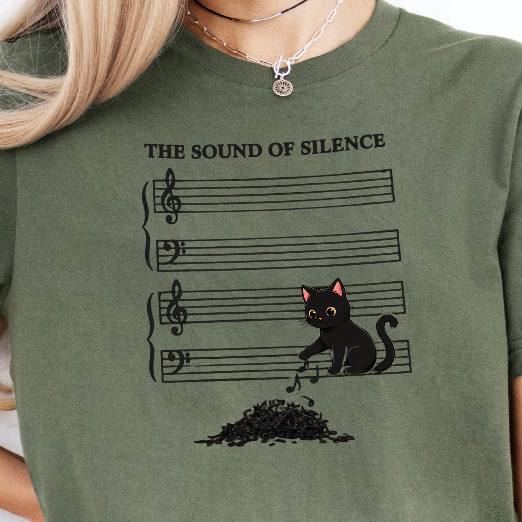 Funny Cat Shirt: The Sound Of Silence | Humorous Cat Retro Tee