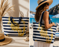 Beach Bag - Coastal Stripe Tota Bag
