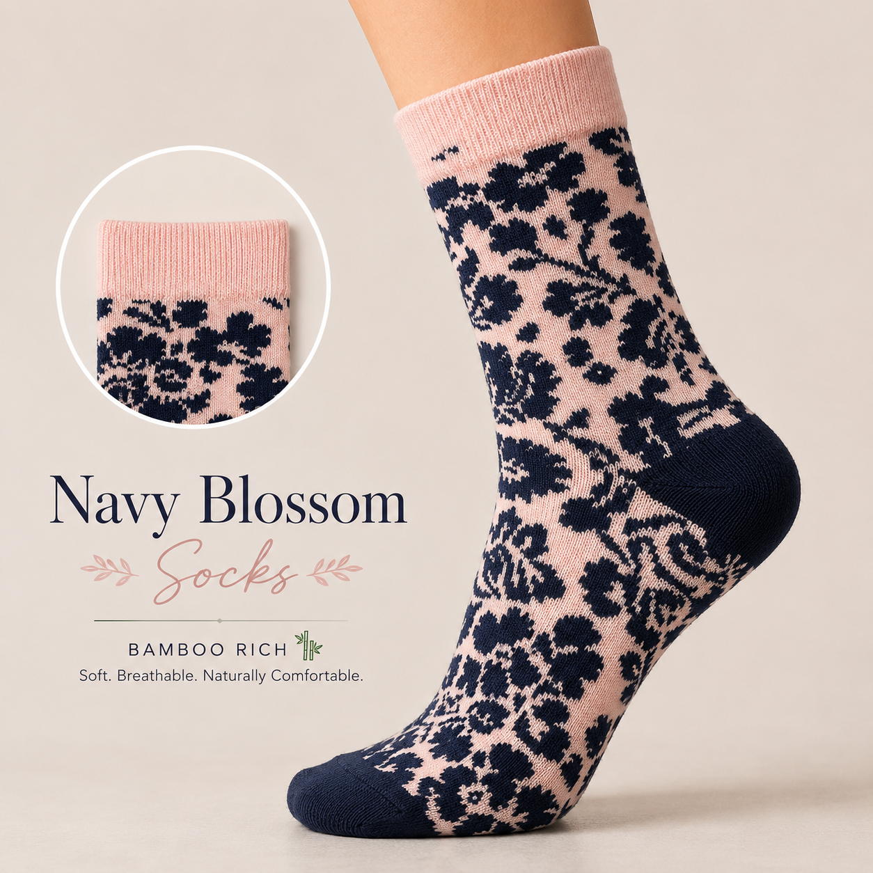 Socks - Navy Blossom Socks
