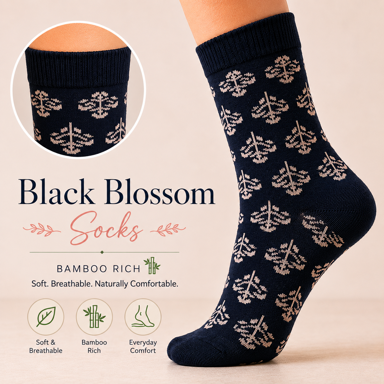 Socks - Black Blossom Socks