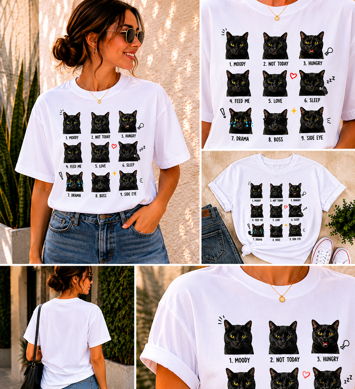 Signature Black Cat Expressions Tee