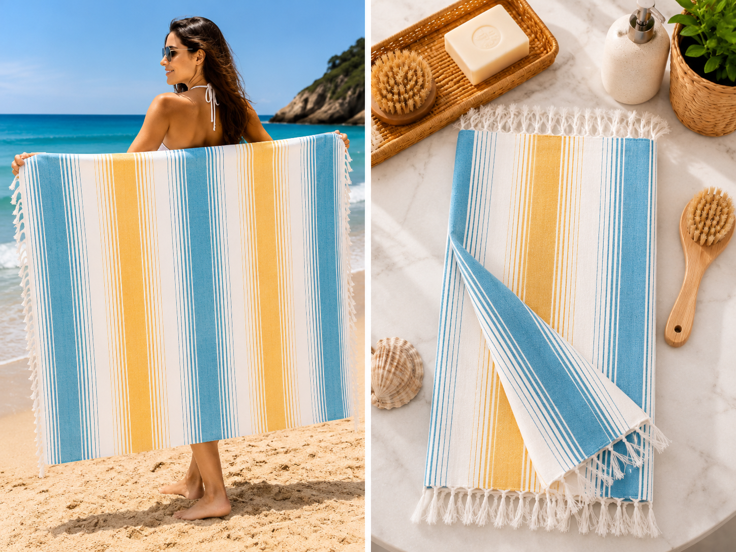 Turkish Towel - Shadow Yellow