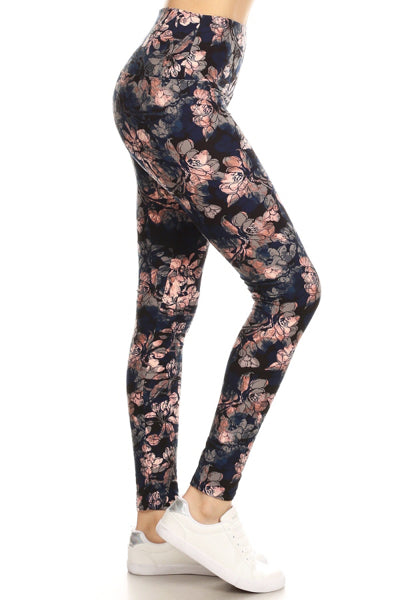 One Size Leggings _Pink Bloom
