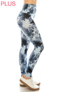 Plus Size Leggings_L.Blue tie dye