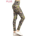 Plus Size _ Gray Floral Print Leggings