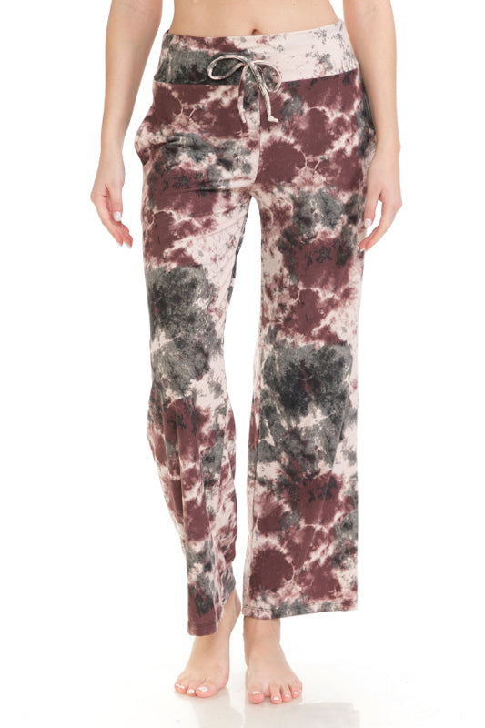 PJ Pants with Pockets -Dusty Berry Tie Dye