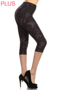 Plus Capri Leggings - Midnight Paisley