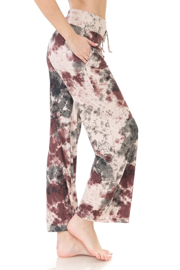 PJ Pants with Pockets -Dusty Berry Tie Dye